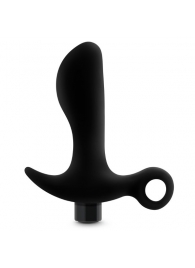 Черный анальный вибратор Silicone Vibrating Prostate Massager 01 - 10,8 см. - Blush Novelties - в Новочебоксарске купить с доставкой