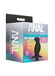 Черный анальный вибромассажёр Silicone Vibrating Prostate Massager 02 - 10,8 см. - Blush Novelties - в Новочебоксарске купить с доставкой