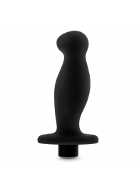 Черный анальный вибромассажёр Silicone Vibrating Prostate Massager 02 - 10,8 см. - Blush Novelties - в Новочебоксарске купить с доставкой