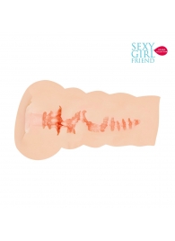 Мастурбатор-вагина телесного цвета с бороздками на внешней части - Bior toys - в Новочебоксарске купить с доставкой