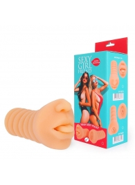 Телесный мастурбатор-ротик с высунутым язычком - Bior toys - в Новочебоксарске купить с доставкой