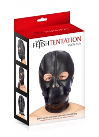 Маска-шлем с прорезями для глаз и регулируемым кляпом - Fetish Tentation - купить с доставкой в Новочебоксарске