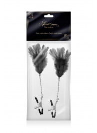 Зажимы для сосков с черными перьями Sweet Caress Feather Nipple Clumps - Sweet Caress - купить с доставкой в Новочебоксарске