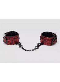 Красно-черные наручники Reversible Faux Leather Wrist Cuffs - Fifty Shades of Grey - купить с доставкой в Новочебоксарске