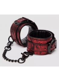 Красно-черные наручники Reversible Faux Leather Wrist Cuffs - Fifty Shades of Grey - купить с доставкой в Новочебоксарске