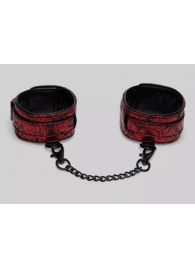 Красно-черные оковы Reversible Faux Leather Ankle Cuffs - Fifty Shades of Grey - купить с доставкой в Новочебоксарске