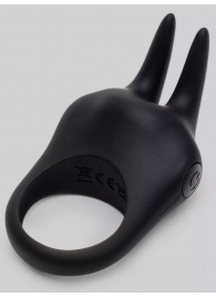 Черное эрекционное виброкольцо Sensation Rechargeable Vibrating Rabbit Love Ring - Fifty Shades of Grey - в Новочебоксарске купить с доставкой