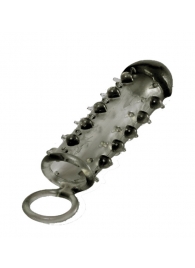 Дымчатая стимулирующая насадка с закрытой головкой SAMURAI PENIS SLEEVE BLACK - 14,5 см. - NMC - в Новочебоксарске купить с доставкой