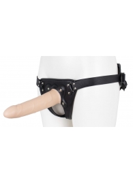 Пустотелый страпон Harness CLASSIC с бандажом - 19,5 см. - LOVETOY (А-Полимер) - купить с доставкой в Новочебоксарске