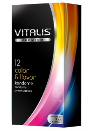 Цветные ароматизированные презервативы VITALIS PREMIUM color   flavor - 12 шт. - Vitalis - купить с доставкой в Новочебоксарске