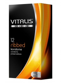 Ребристые презервативы VITALIS PREMIUM ribbed - 12 шт. - Vitalis - купить с доставкой в Новочебоксарске