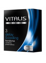 Презервативы VITALIS PREMIUM delay   cooling с охлаждающим эффектом - 3 шт. - Vitalis - купить с доставкой в Новочебоксарске
