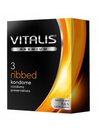 Ребристые презервативы VITALIS PREMIUM ribbed - 3 шт. - Vitalis - купить с доставкой в Новочебоксарске
