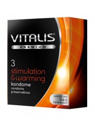 Презервативы VITALIS PREMIUM stimulation   warming с согревающим эффектом - 3 шт. - Vitalis - купить с доставкой в Новочебоксарске