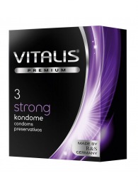 Презервативы с утолщенной стенкой VITALIS PREMIUM strong - 3 шт. - Vitalis - купить с доставкой в Новочебоксарске