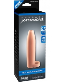 Насадка-расширитель с кольцом для подхвата мошонки Real Feel Enhancer - 14 см. - Pipedream - в Новочебоксарске купить с доставкой
