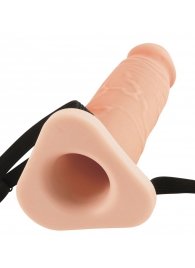 Телесный реалистичный фаллоимитатор с полостью Silicone Hollow Extension - 20 см. - Pipedream - купить с доставкой в Новочебоксарске