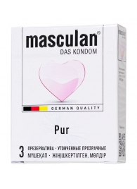 Супертонкие презервативы Masculan Pur - 3 шт. - Masculan - купить с доставкой в Новочебоксарске