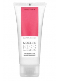 Смазка на водной основе Mixgliss Kiss с ароматом земляники - 70 мл. - Mixgliss - купить с доставкой в Новочебоксарске
