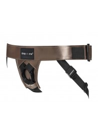 Бронзовый пояс для насадок Curious Harness - Strap-on-me - купить с доставкой в Новочебоксарске
