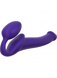 Фиолетовый безремневой страпон Silicone Bendable Strap-On - size M - Strap-on-me - купить с доставкой в Новочебоксарске