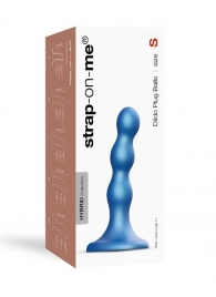 Голубая насадка Strap-On-Me Dildo Plug Balls size S - Strap-on-me - купить с доставкой в Новочебоксарске