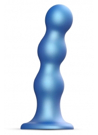 Голубая насадка Strap-On-Me Dildo Plug Balls size L - Strap-on-me - купить с доставкой в Новочебоксарске