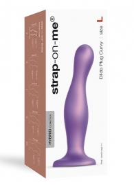 Фиолетовая насадка Strap-On-Me Dildo Plug Curvy size L - Strap-on-me - купить с доставкой в Новочебоксарске