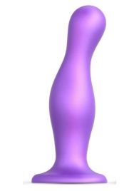 Фиолетовая насадка Strap-On-Me Dildo Plug Curvy size L - Strap-on-me - купить с доставкой в Новочебоксарске