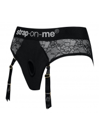 Черные трусики для насадок Diva Lingerie Harness - size L - Strap-on-me - купить с доставкой в Новочебоксарске