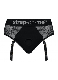Черные трусики для насадок Diva Lingerie Harness - size L - Strap-on-me - купить с доставкой в Новочебоксарске