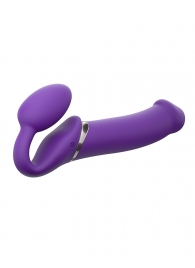 Фиолетовый безремневой вибрострапон Silicone Bendable Strap-On - size XL - Strap-on-me - купить с доставкой в Новочебоксарске