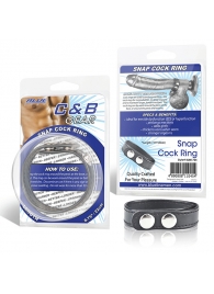 Кольцо на пенис SNAP COCK RING из искусственной кожи на клепках - BlueLine - в Новочебоксарске купить с доставкой