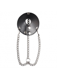 Утяжка для мошонки из искусственной кожи с цепочками PARACHUTE BALL STRETCHER - BlueLine - купить с доставкой в Новочебоксарске