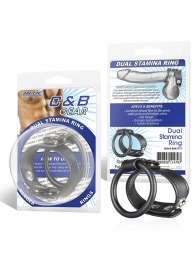Двойное кольцо выносливости на пенис DUAL STAMINA RING - BlueLine - в Новочебоксарске купить с доставкой