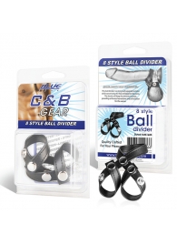 Разделитель мошонки из искусственной кожи на клепках 8 STYLE BALL DIVIDER - BlueLine - купить с доставкой в Новочебоксарске