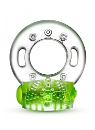 Зеленое эрекционное виброкольцо Arouser Vibrating C-Ring - Blush Novelties - в Новочебоксарске купить с доставкой