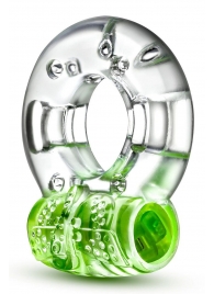 Зеленое эрекционное виброкольцо Arouser Vibrating C-Ring - Blush Novelties - в Новочебоксарске купить с доставкой