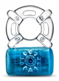 Синее эрекционное виброкольцо Pleaser Rechargeable C-Ring - Blush Novelties - в Новочебоксарске купить с доставкой
