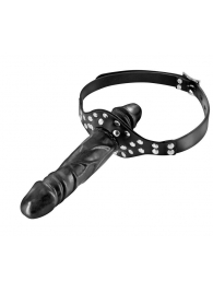 Черный кляп-фаллоимитатор Double Penis Gag - Fetish Tentation - купить с доставкой в Новочебоксарске