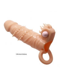 Телесная удлиняющая вибронасадка Penis Sleeve Connor - 17 см. - Baile - в Новочебоксарске купить с доставкой