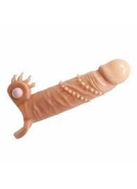 Телесная удлиняющая вибронасадка Penis Sleeve Connor - 17 см. - Baile - в Новочебоксарске купить с доставкой
