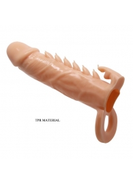 Телесная удлиняющая насадка Penis Sleeve Emmitt - 17 см. - Baile - в Новочебоксарске купить с доставкой