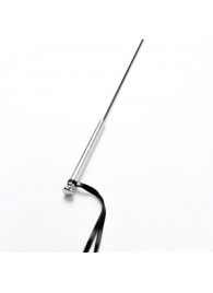 Черный кожаный стек с гладкой ручкой - 55 см. - Crazy Handmade - купить с доставкой в Новочебоксарске