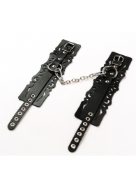 Узорчатые кожаные оковы с регулируемыми ремешками - Crazy Handmade - купить с доставкой в Новочебоксарске