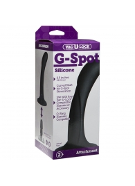Черная изогнутая насадка Vac-U-Lock G-Spot - 16,5 см. - Doc Johnson - купить с доставкой в Новочебоксарске