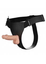 Женский страпон на регулируемых ремешках с вибрацией - 19,4 см. - Baile - купить с доставкой в Новочебоксарске