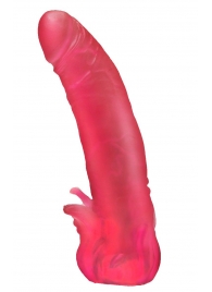 Розовая насадка для страпона с клиторальными лепестками - 18,5 см. - LOVETOY (А-Полимер) - купить с доставкой в Новочебоксарске