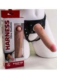 Реалистичный страпон Harness из трусиков и насадки-фаллоса - 18,5 см. - LOVETOY (А-Полимер) - купить с доставкой в Новочебоксарске