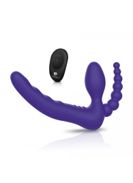 Фиолетовый безремневой страпон с пультом ДУ 7’’ Remote Control Strapless - 24 см. - Pegasus - купить с доставкой в Новочебоксарске
